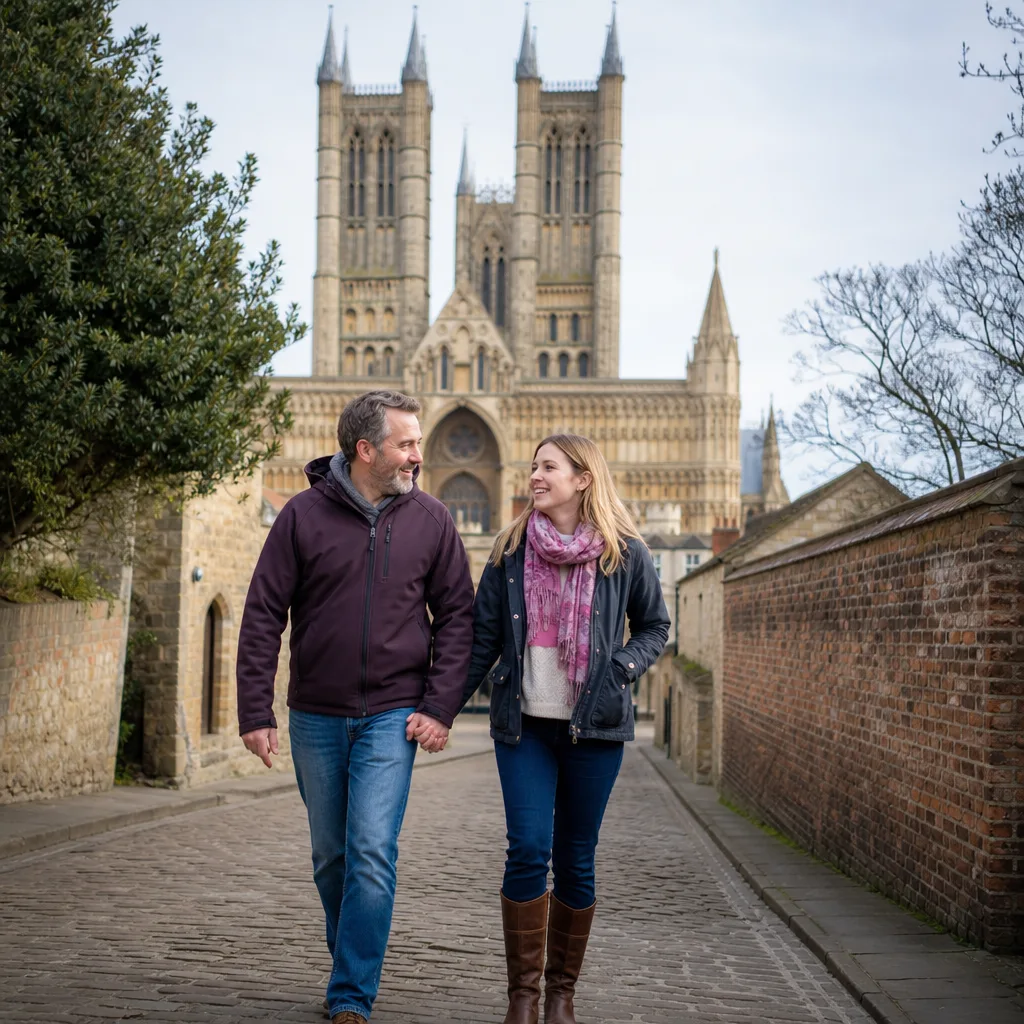 Two adults meeting at a bright café table in Lincolnshire